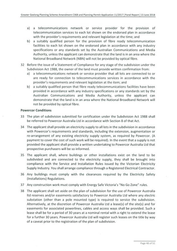 Panel Suggested Draft Permit Conditions Page 48 of 51