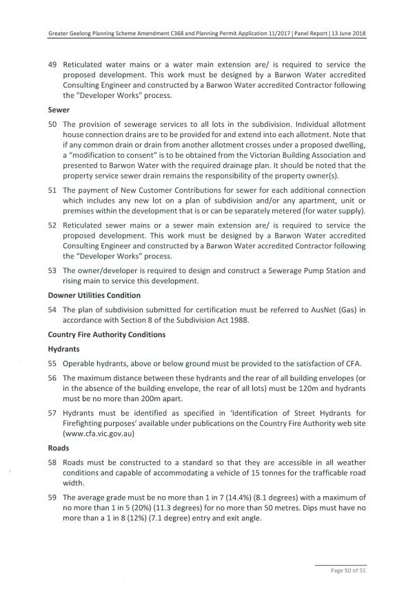 Panel Suggested Draft Permit Conditions Page 50 of 51