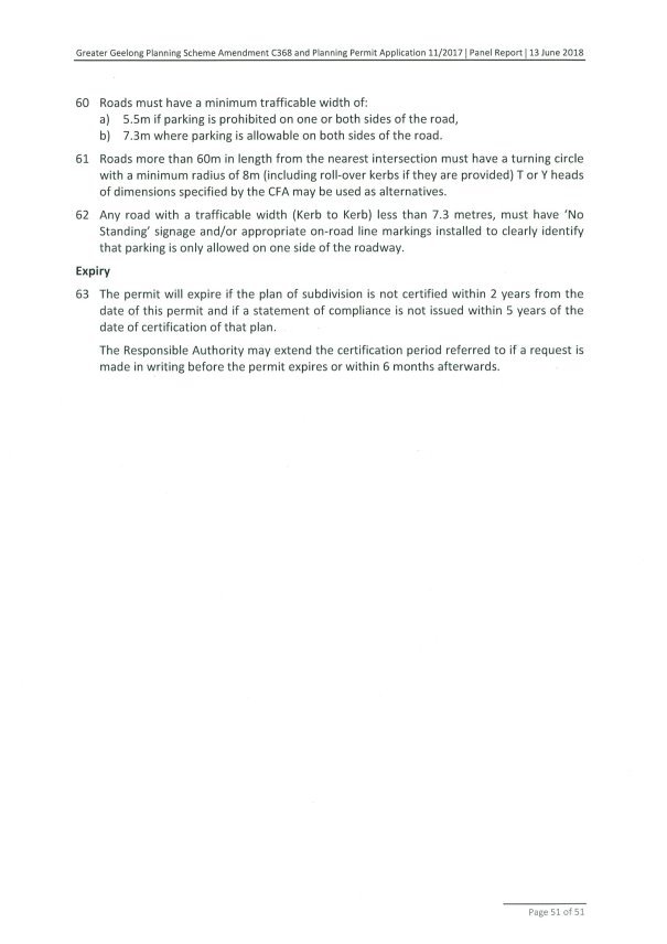 Panel Suggested Draft Permit Conditions Page 51 of 51