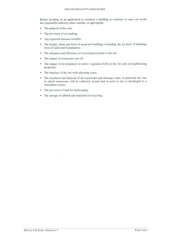 Clause 37.01 Special Use Zone Schedule 3 – Private Golf Courses - page 3 of 3