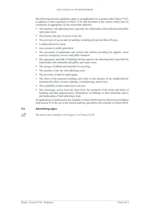 Clause 37.01 Special Use Zone Schedule 16 - Privately Owned Utility Installation page 3 of 3