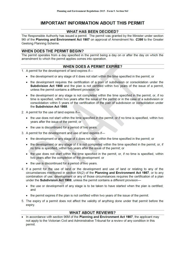 Draft Planning Permit PP-720-2018 - information page about the permit