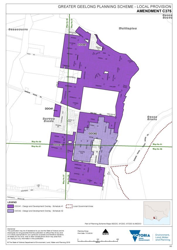 Greater Geelong Planning Scheme - Local Provision - Amendment C375: Design and Development Overlay - Schedule 41, Schedule 42 and Local Government area.