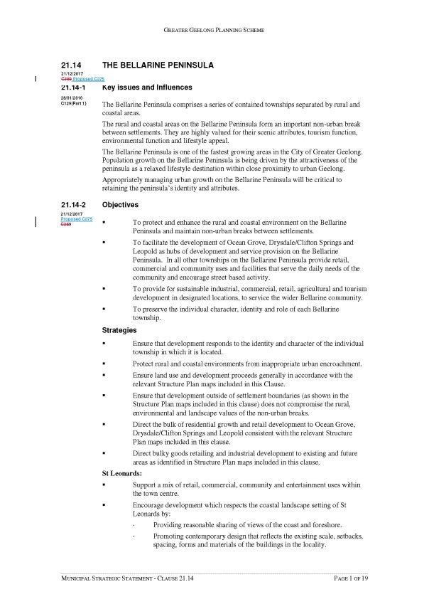 Municipal Strategic Statement - Clause 21.14 - Page 1 of 19