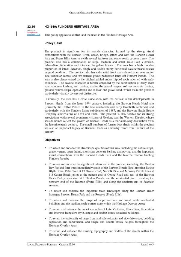 Local Planning Policies Clause 22.36 - Page 1 of 3