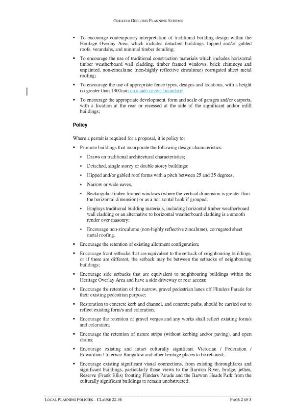 Local Planning Policies Clause 22.36 - Page 2 of 3
