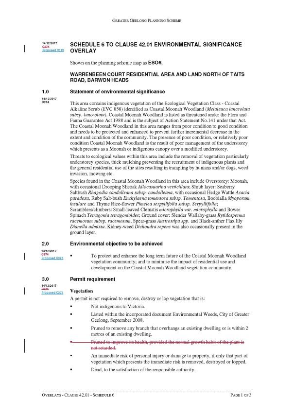 Overlays - Clause 42.01 - Schedule 6 - Page 1 of 3