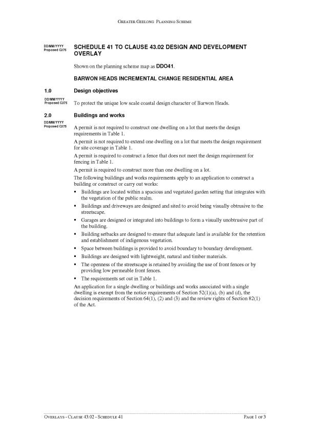 Overlays - Clause 43.02 - Schedule 41 - Page 1 of 3