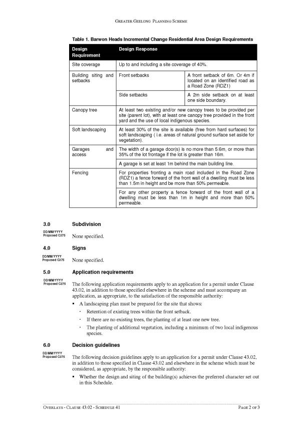 Overlays - Clause 43.02 - Schedule 41 - Page 2 of 3