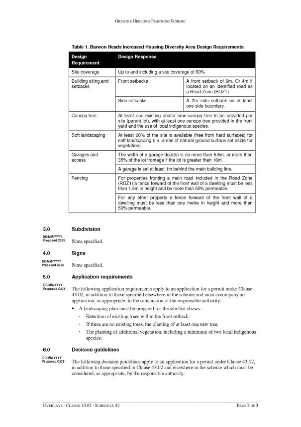 Overlays - Clause 43.02 - Schedule 42 - Page 2 of 3