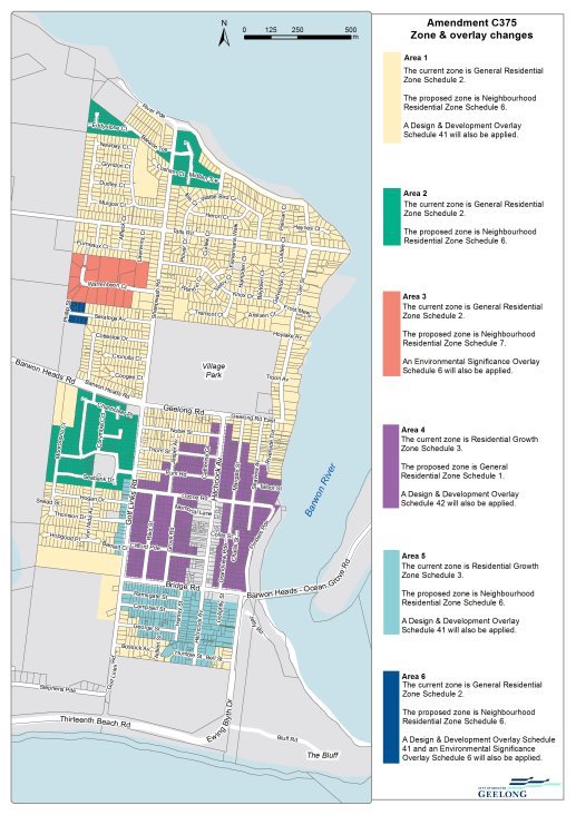 Map for Amendment C375 - zone and overlay changes