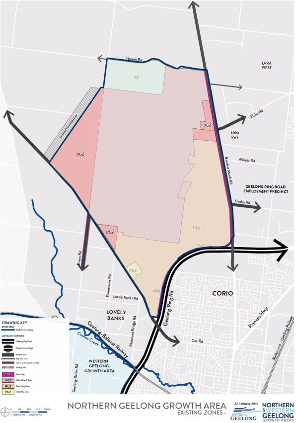 Map 2 - Northern Geelong Growth Area – Proposed Zones