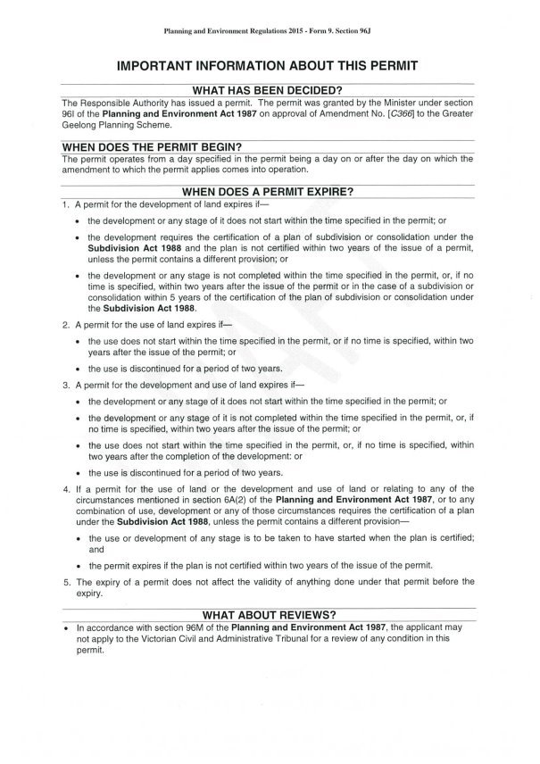 Permit Number PP-6-2017 - Information sheet