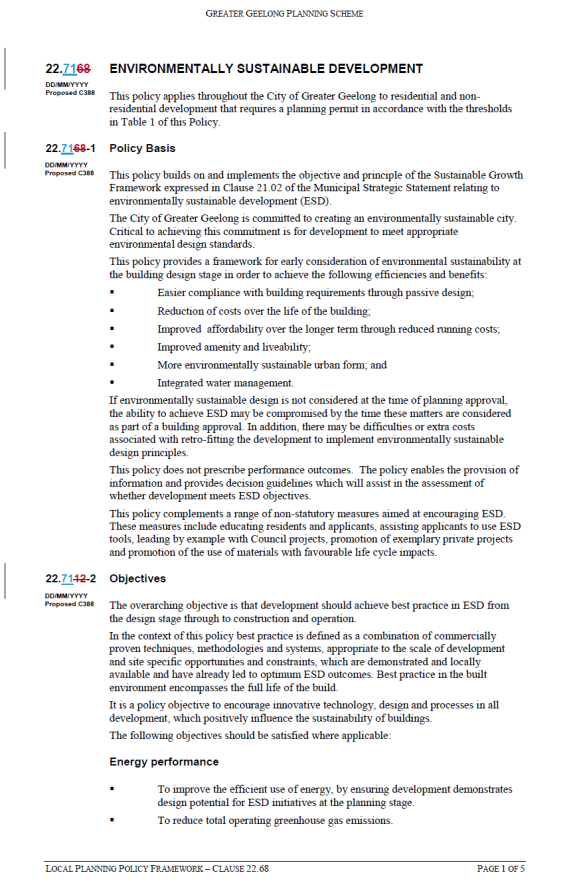 Local Planning Policy Framework - Clause 22.68 page 1 of 5