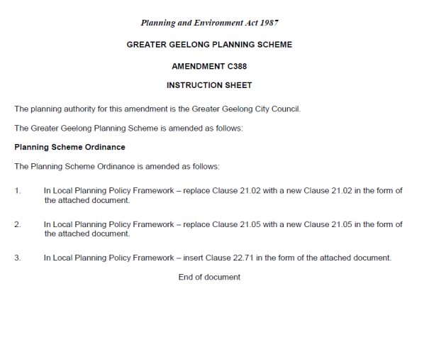 Amendment C388 Instruction Sheet
