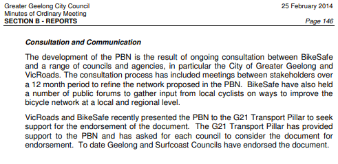 Council Meeting Minutes – G21 Priority Bicycle Network - Projects - page 4