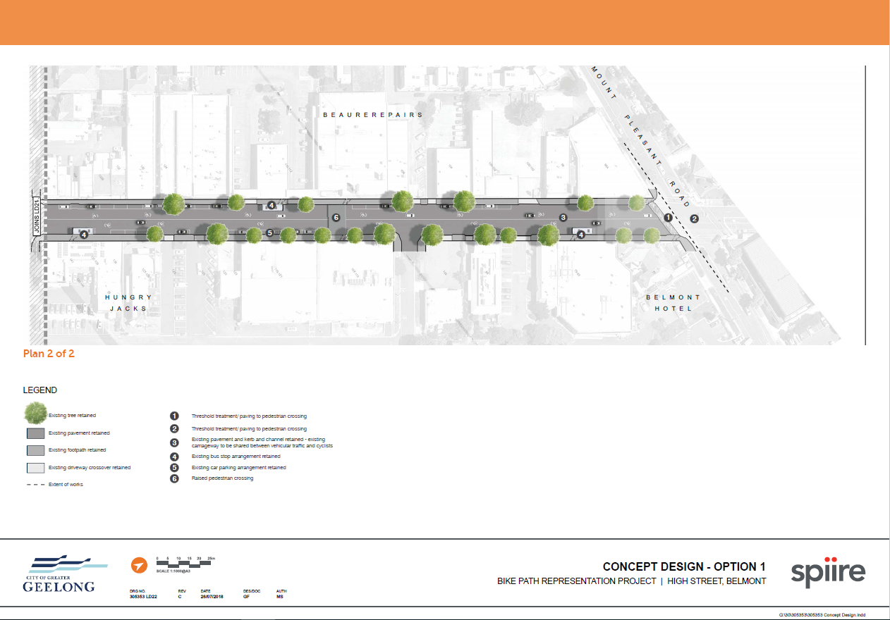 Alternate High Street Designs Considered - Roslyn Road to Mt Pleasant Road - page 2 - option 1