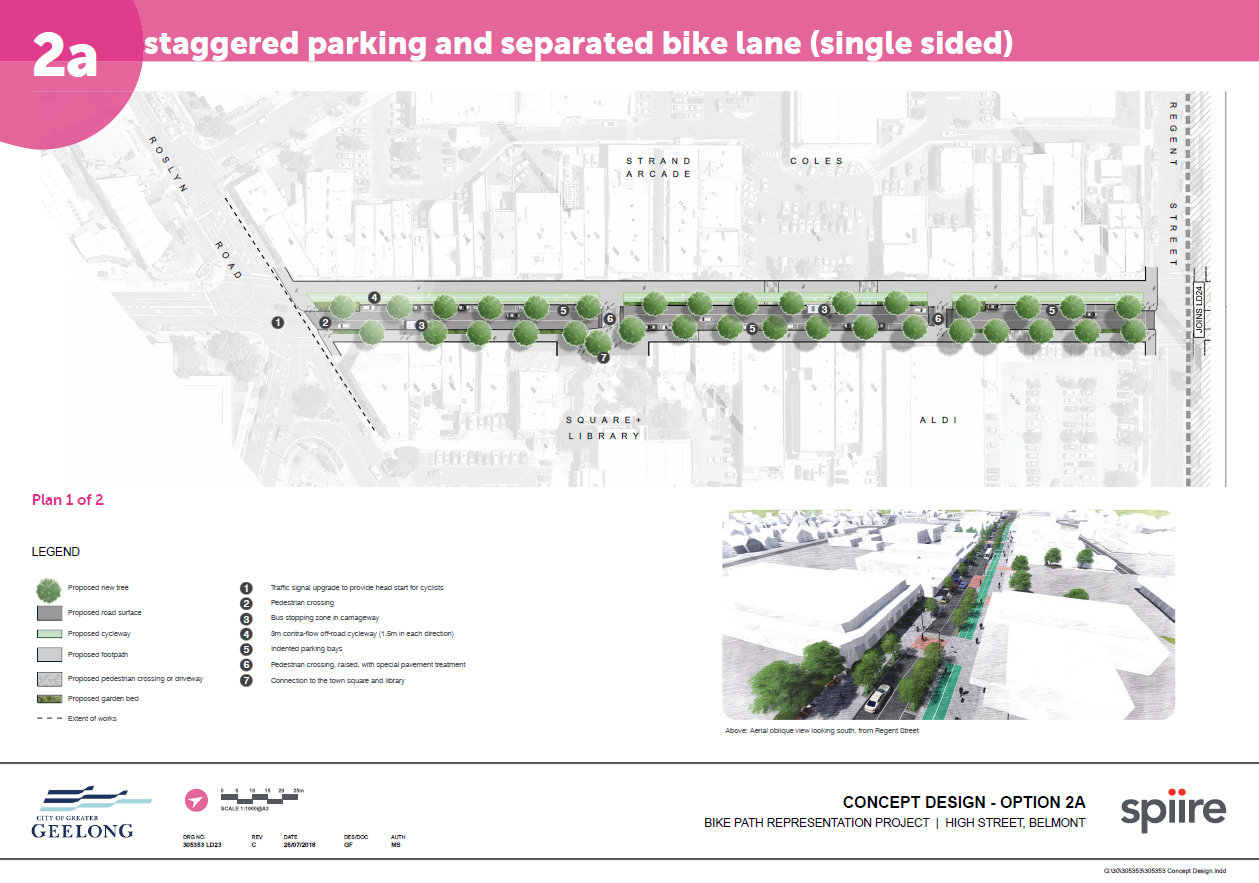 Alternate High Street Designs Considered - Roslyn Road to Mt Pleasant Road - front page - option 2a