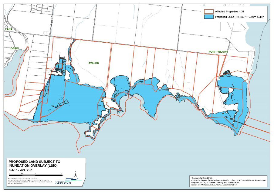 Proposed Land Subject to Inundation Overlay - Map 1 Avalon