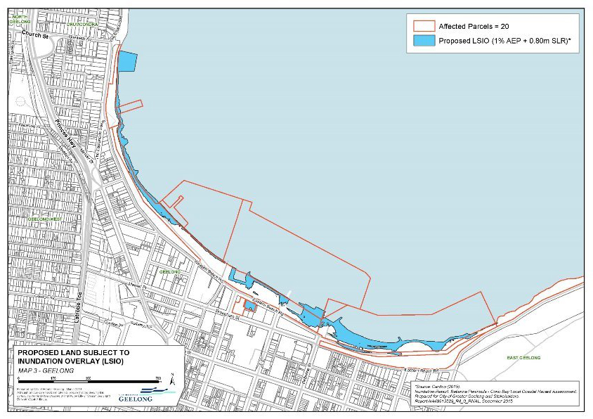 Proposed Land Subject to Inundation Overlay - Map 3 Geelong