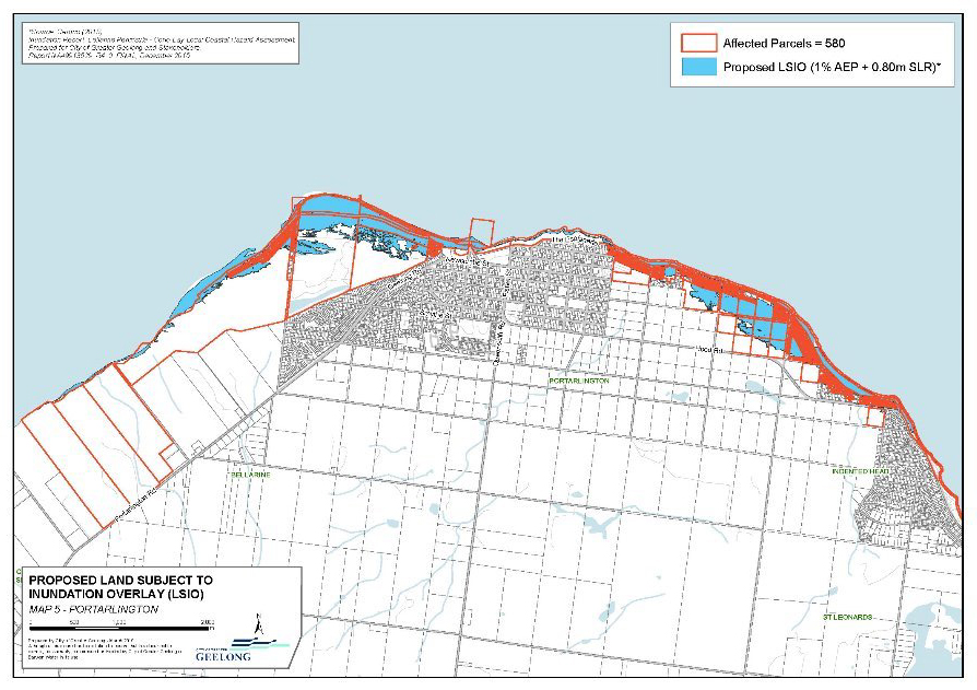 Proposed Land Subject to Inundation Overlay - Map 5 Portarlington