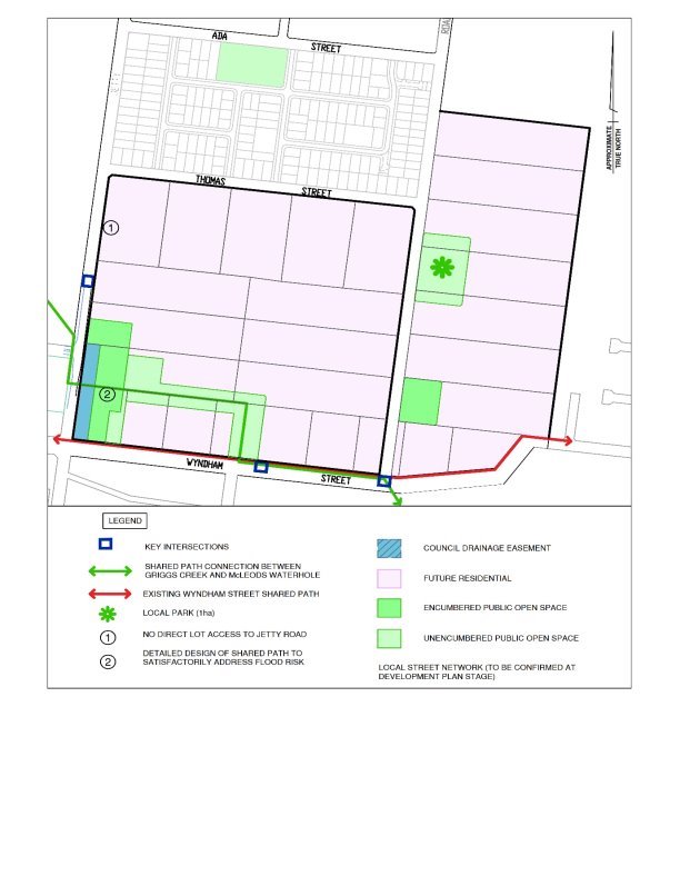 Draft Central Road Drysdale Framework Plan map