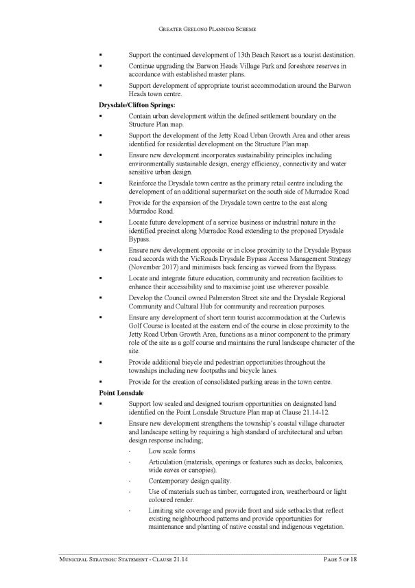 Municipal Strategic Statement - Clause 21.14 - Page 5 of 18