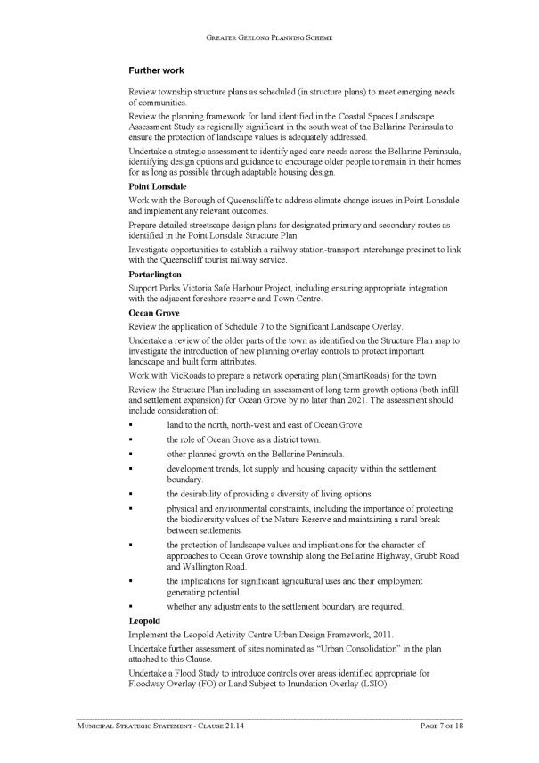 Municipal Strategic Statement - Clause 21.14 - Page 7 of 18