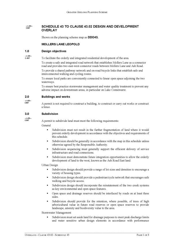 Overlays - Clause 43.02 - Schedule 43 - Page 1 of 3