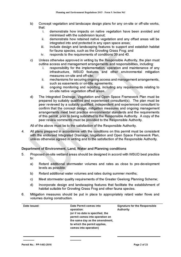 Planning Permit Number PP-1463-2016 - Page 2 of 23