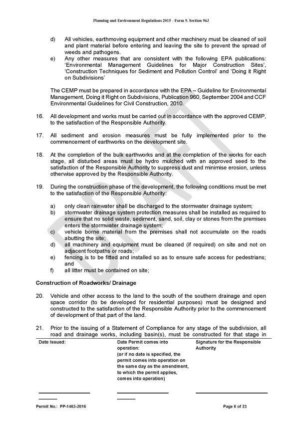 Planning Permit Number PP-1463-2016 - Page 6 of 23