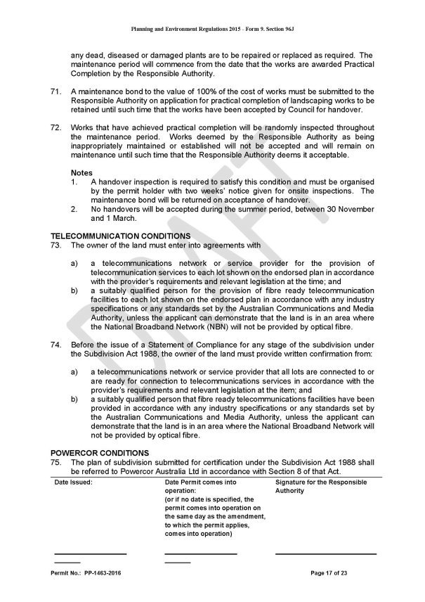 Planning Permit Number PP-1463-2016 - Page 17 of 23
