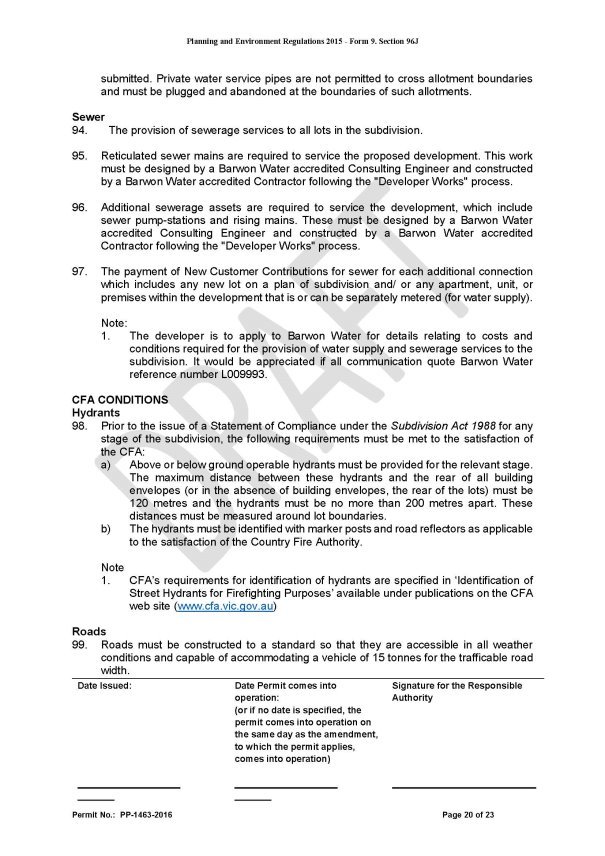 Planning Permit Number PP-1463-2016 - Page 20 of 23