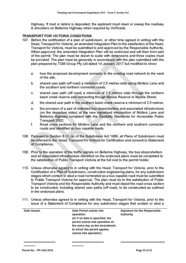 Planning Permit Number PP-1463-2016 - Page 22 of 23