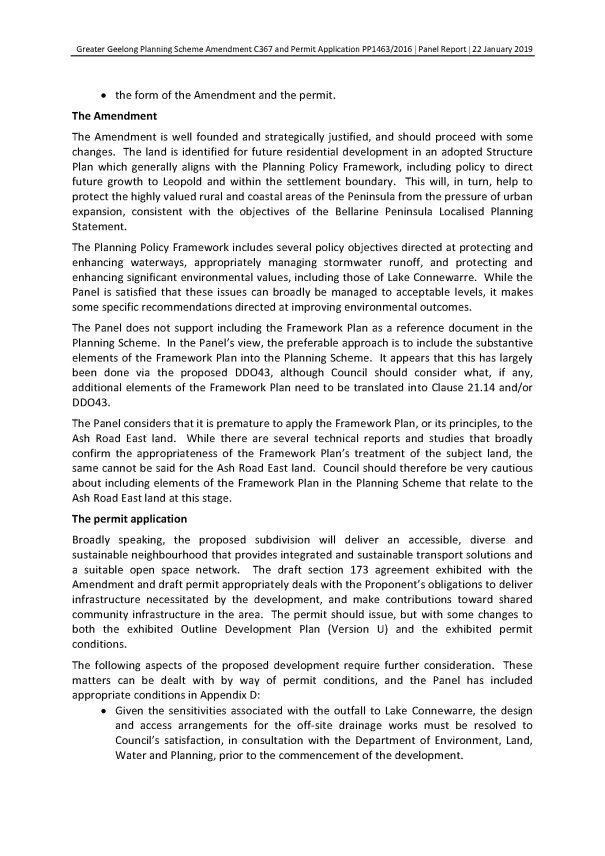 Attachment 5 - C367 Panel Report Executive Summary - Page 2 of 6