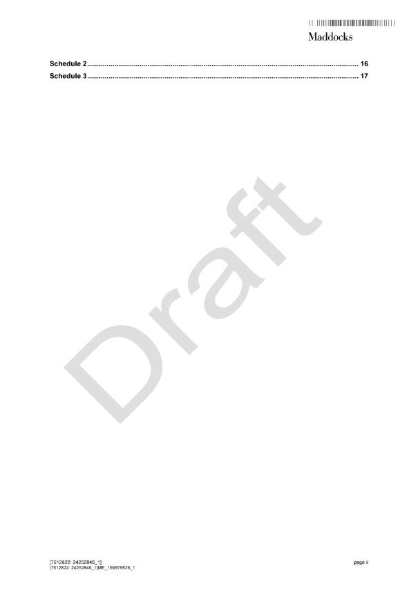 Section 173 agreement - Page ii