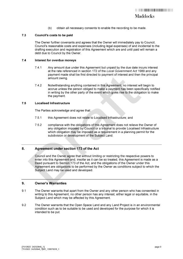Section 173 agreement - Page 9