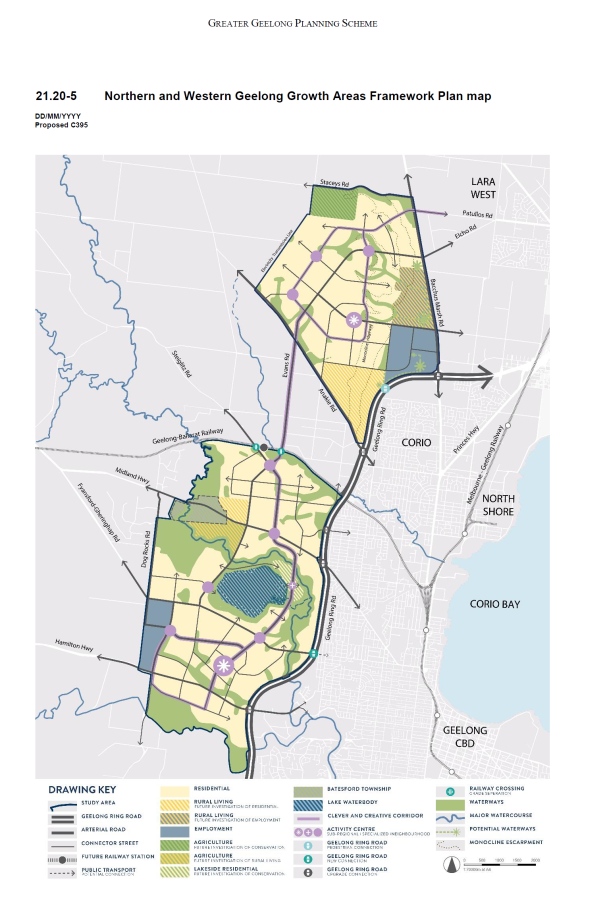 Northern and Western Growth Areas Framework Plan map