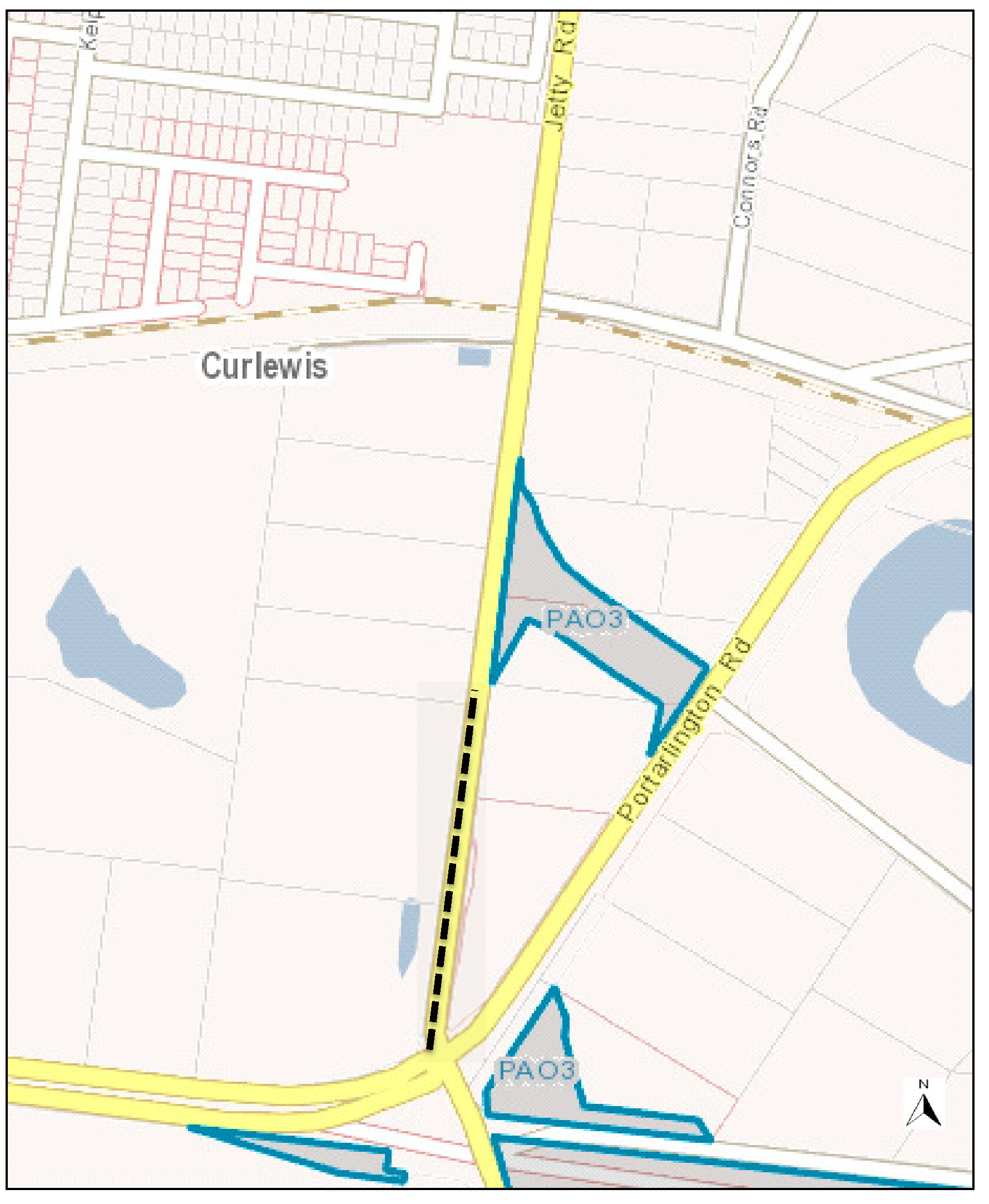 Map showing section of Jetty Road to be renamed Hackwill Place