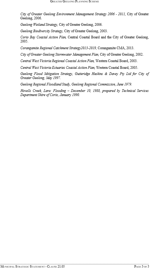 Municipal Strategic Statement  - Clause 21.05 - Page 5 of 5
