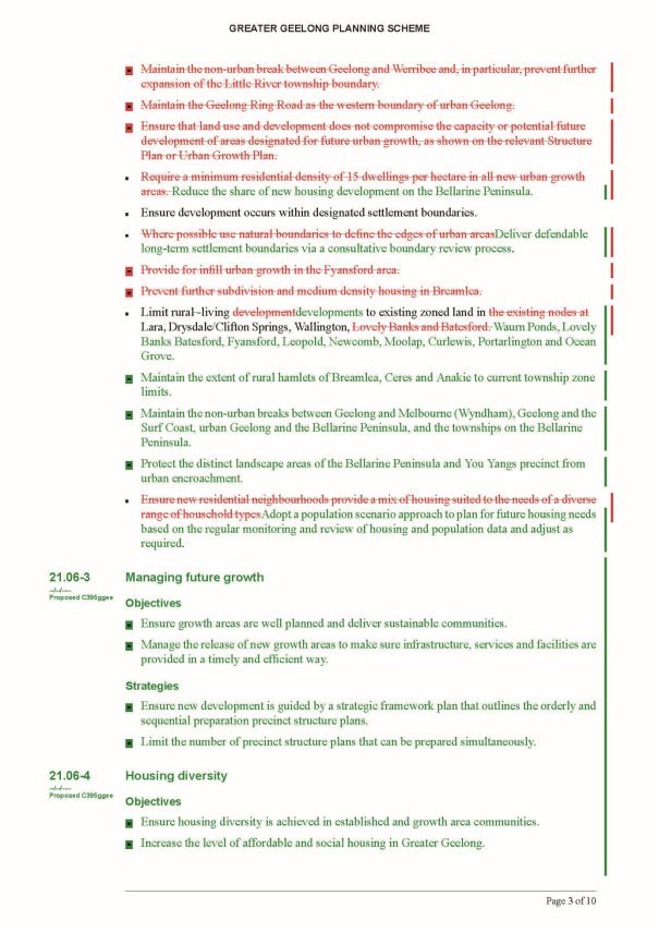 Amendment C395ggee  - Clause 21.06 page 3 of 10