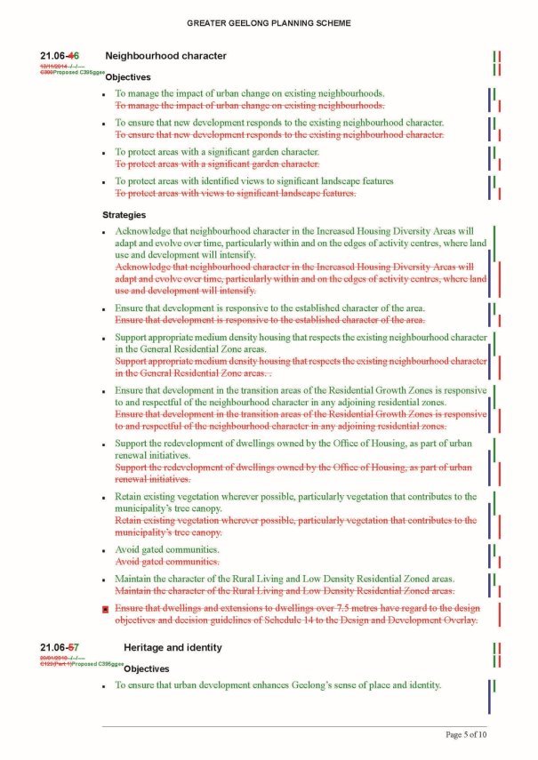 Amendment C395ggee  - Clause 21.06 page 5 of 10