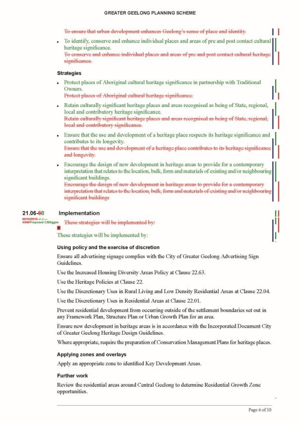 Amendment C395ggee  - Clause 21.06 page 6 of 10