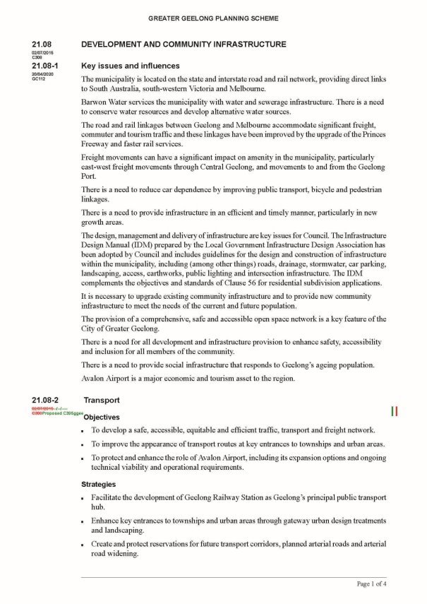 Amendment C395ggee  - Clause 21.08 page 1 of 4