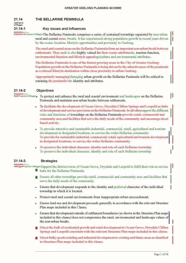 Amendment C395ggee  - Clause 21.14 page 1 of 18
