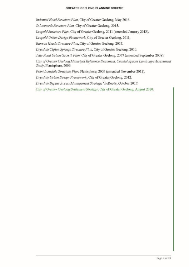 Amendment C395ggee  - Clause 21.14 page 9 of 18