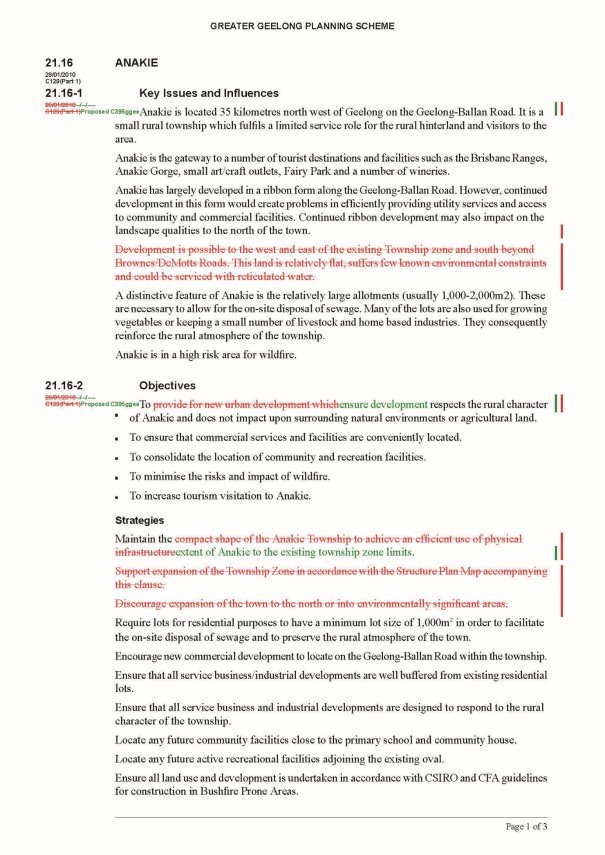 Amendment C395ggee  - Clause 21.16 page 1 of 3