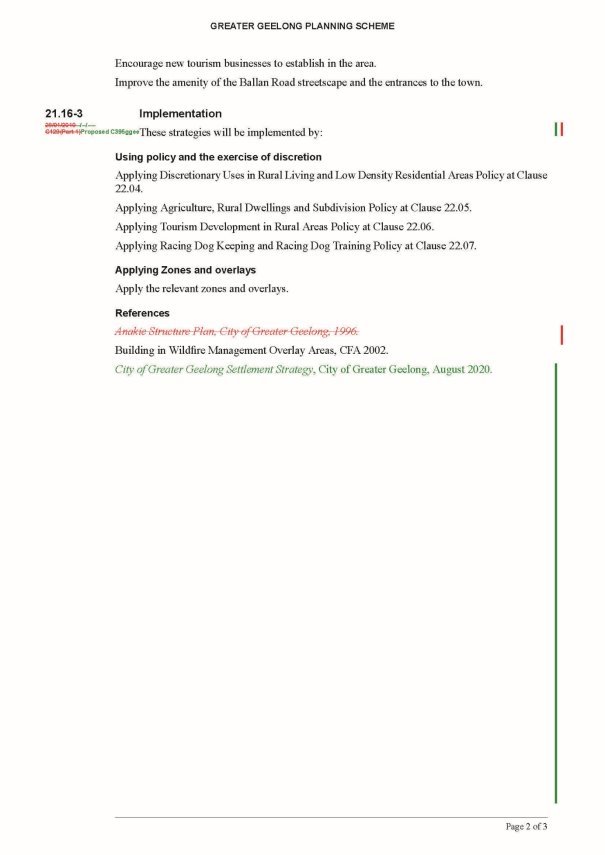 Amendment C395ggee  - Clause 21.16 page 2 of 3