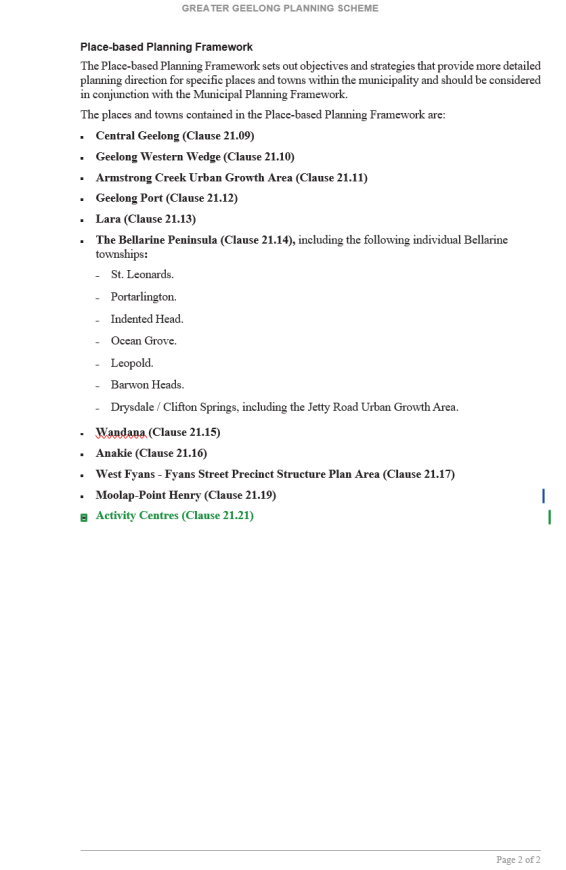 Amendment C393  - Clause 21.03 page 2 of 2