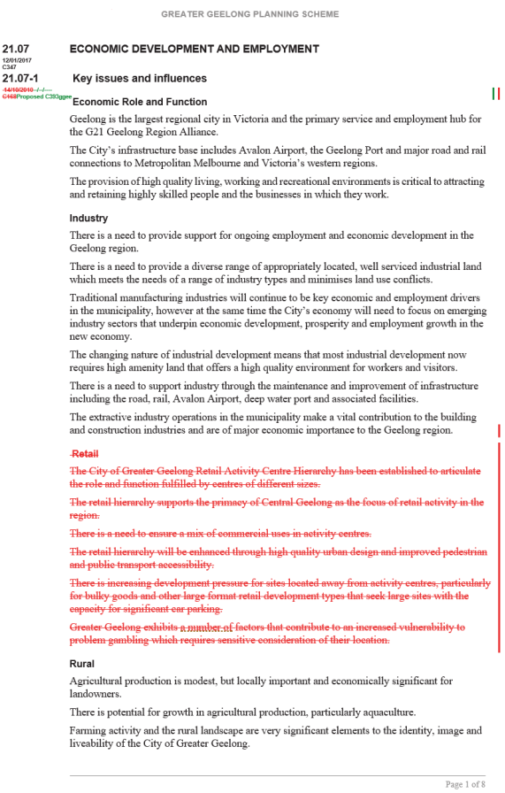 Amendment C393  - Clause 21.07 page 1 of 8